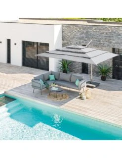 Parasol Déporté Eléa 3 X 4 M Multi-toiles Ardoise 18 Parasol Déporté Eléa 3 X 4 M Multi-toiles Ardoise -Petit Coin Vert Magasin parasol deporte elea 3 x 4 m multi toiles ardoise 7