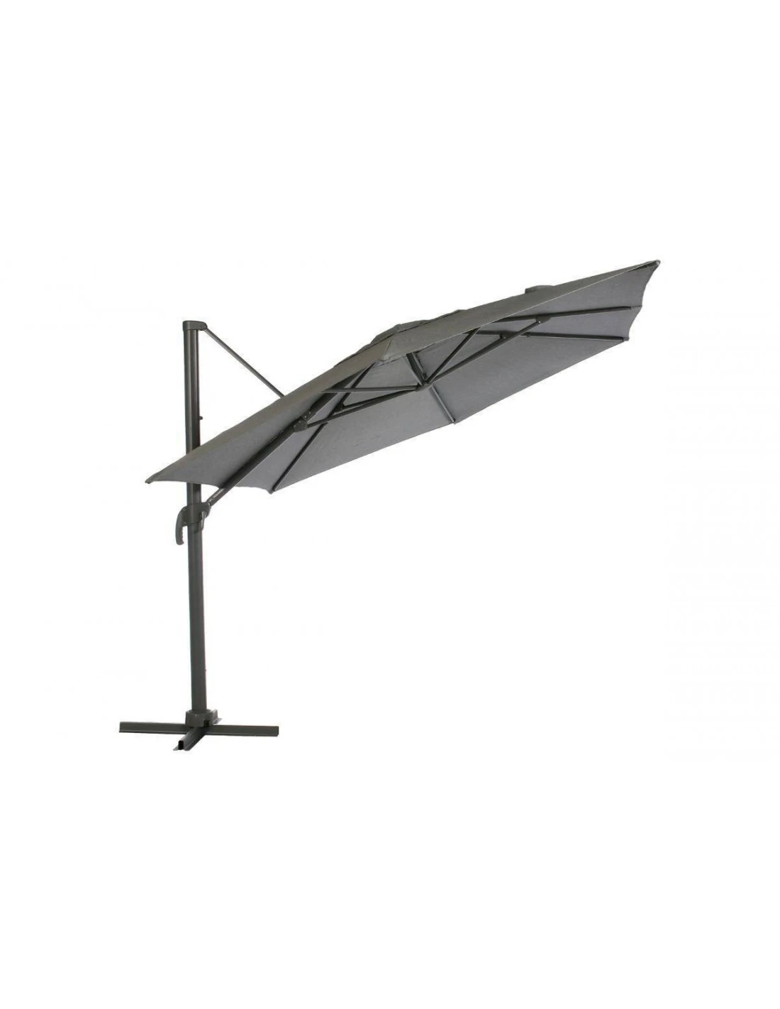 Parasol Déporté Eléa 4,2 X 3 M Hexagonal - Aluminium Et Toile Oléfine - Anthracite 6 Parasol Déporté Eléa 4,2 X 3 M Hexagonal - Aluminium Et Toile Oléfine - Anthracite – Image 4