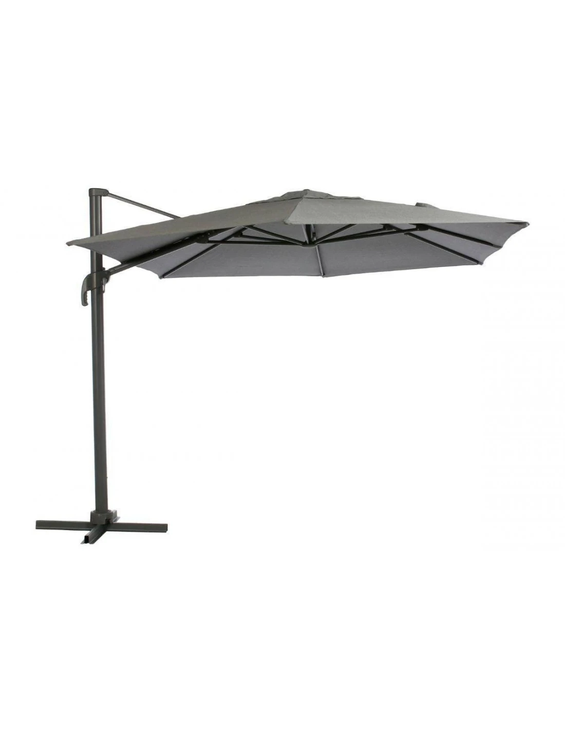 Parasol Déporté Eléa 4,2 X 3 M Hexagonal - Aluminium Et Toile Oléfine - Anthracite 3 Parasol Déporté Eléa 4,2 X 3 M Hexagonal - Aluminium Et Toile Oléfine - Anthracite