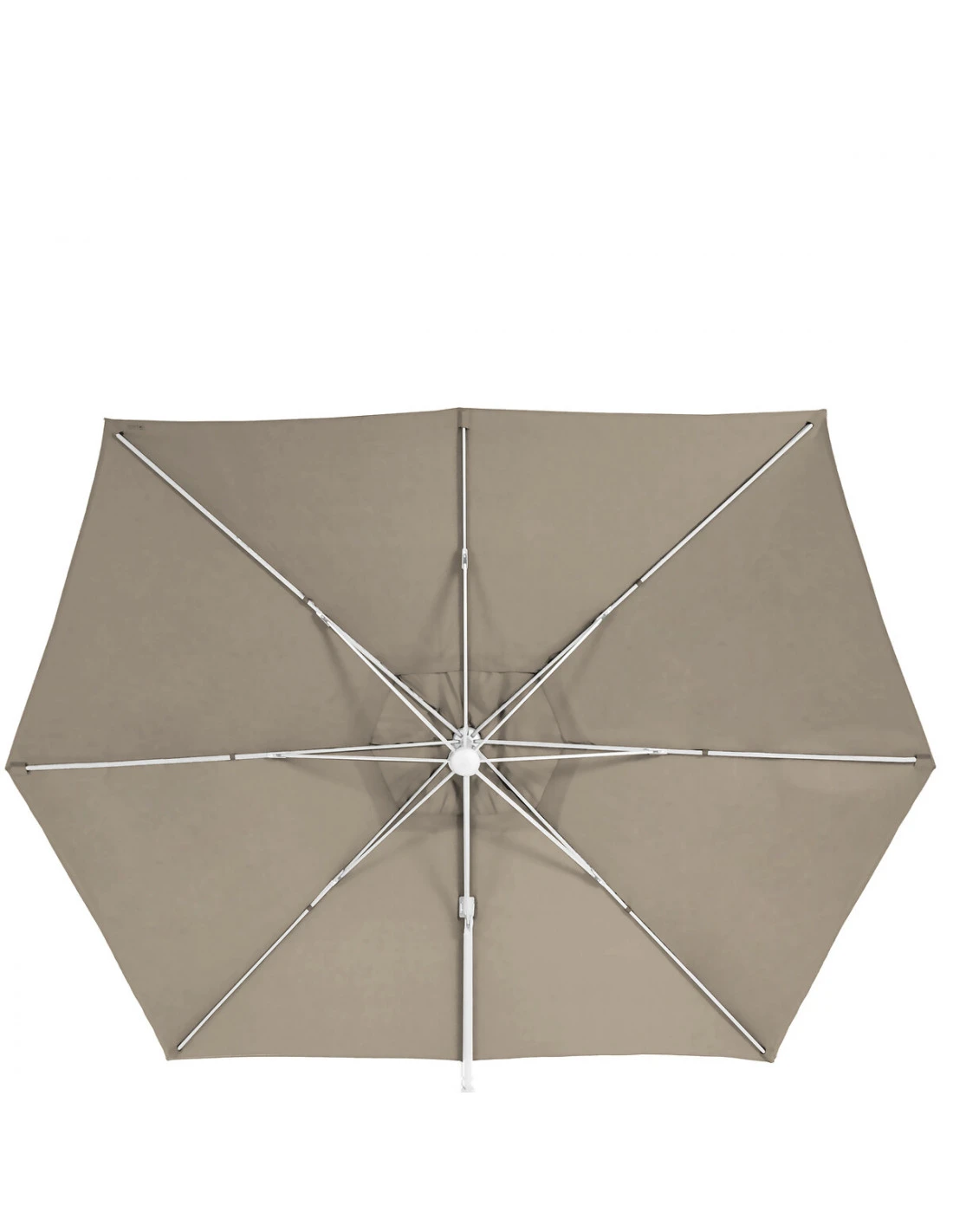 Parasol Déporté Eléa 4,2 X 3 M Hexagonal - Aluminium Et Toile Oléfine - Noisette 4 Parasol Déporté Eléa 4,2 X 3 M Hexagonal - Aluminium Et Toile Oléfine - Noisette – Image 2