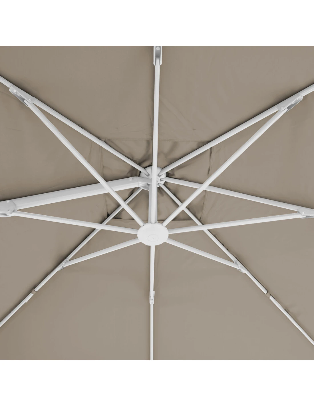 Parasol Déporté Eléa 4,2 X 3 M Hexagonal - Aluminium Et Toile Oléfine - Noisette 5 Parasol Déporté Eléa 4,2 X 3 M Hexagonal - Aluminium Et Toile Oléfine - Noisette – Image 3