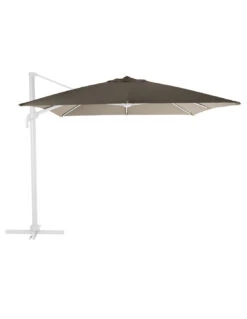 Parasol Déporté Eléa 4,2 X 3 M Hexagonal - Aluminium Et Toile Oléfine - Noisette
