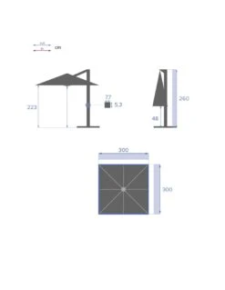 Parasol Déporté Équador Carré 3x3 M Olive -Petit Coin Vert Magasin parasol deporte equador carre 3x3 m olive 5
