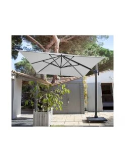 Parasol Déporté 3 X 4 M NH20 Inclinable Et Rotatif - Bleu 12 Parasol Déporté 3 X 4 M NH20 Inclinable Et Rotatif - Bleu -Petit Coin Vert Magasin parasol deporte grey 3 x 4m nh inclinable et rotatif proloisirs 2