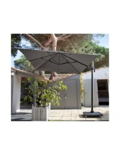 Parasol Déporté 3 X 4 M NH20 Inclinable Et Rotatif - Royal / Framboise -Petit Coin Vert Magasin parasol deporte grey 3 x 4m nh inclinable et rotatif proloisirs 4