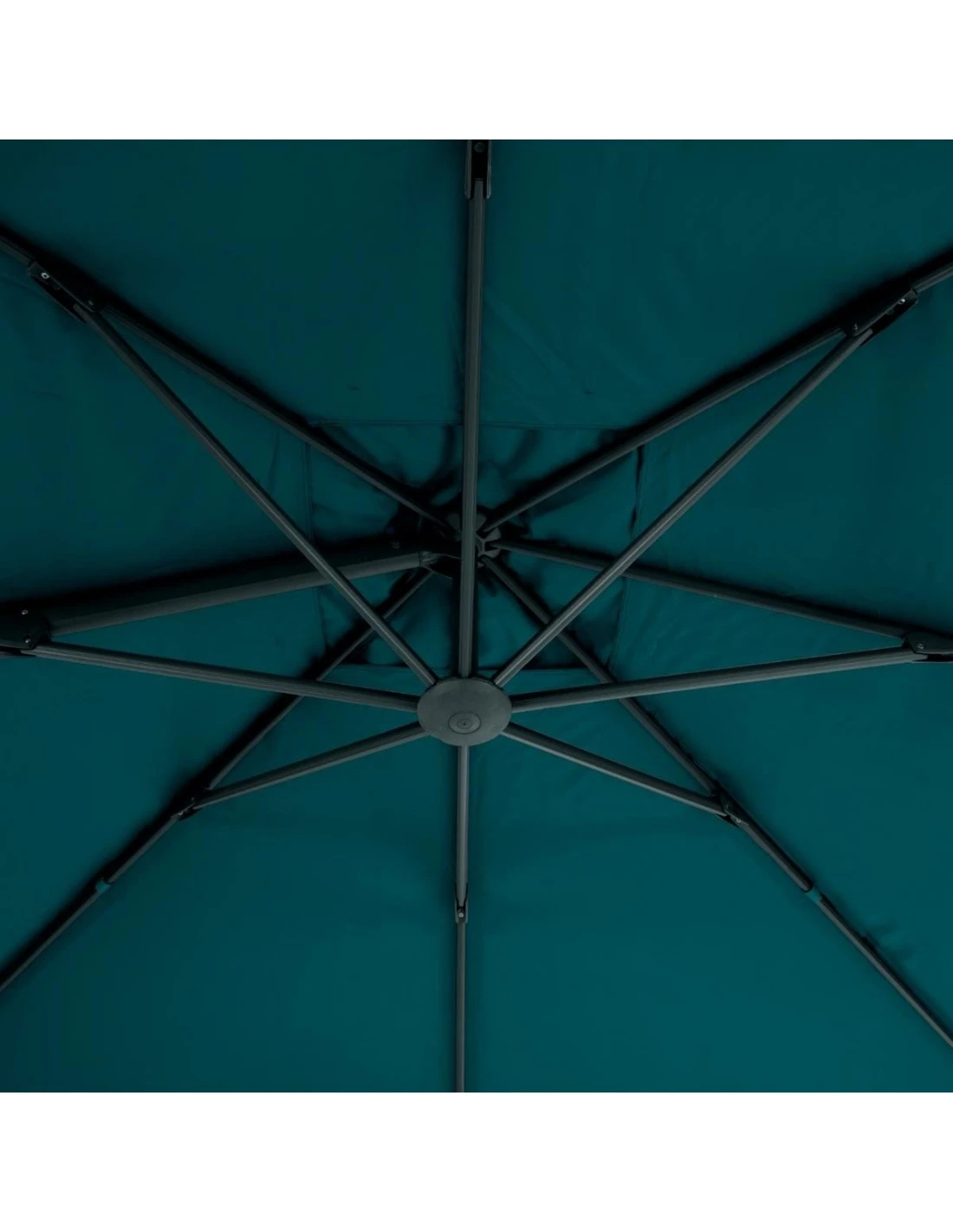 Parasol Déporté Hexagonal Éléa 3 X 4,2 M - Toile Polyester - Bleu Canard 5 Parasol Déporté Hexagonal Éléa 3 X 4,2 M - Toile Polyester - Bleu Canard – Image 3