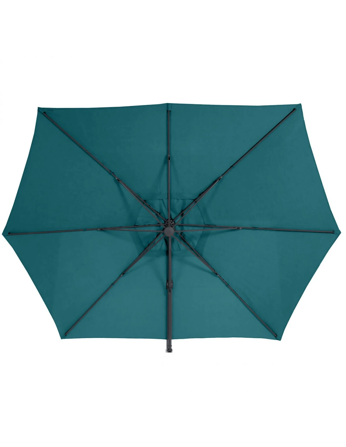 Parasol Déporté Hexagonal Éléa 3 X 4,2 M - Toile Polyester - Bleu Canard 6 Parasol Déporté Hexagonal Éléa 3 X 4,2 M - Toile Polyester - Bleu Canard – Image 4
