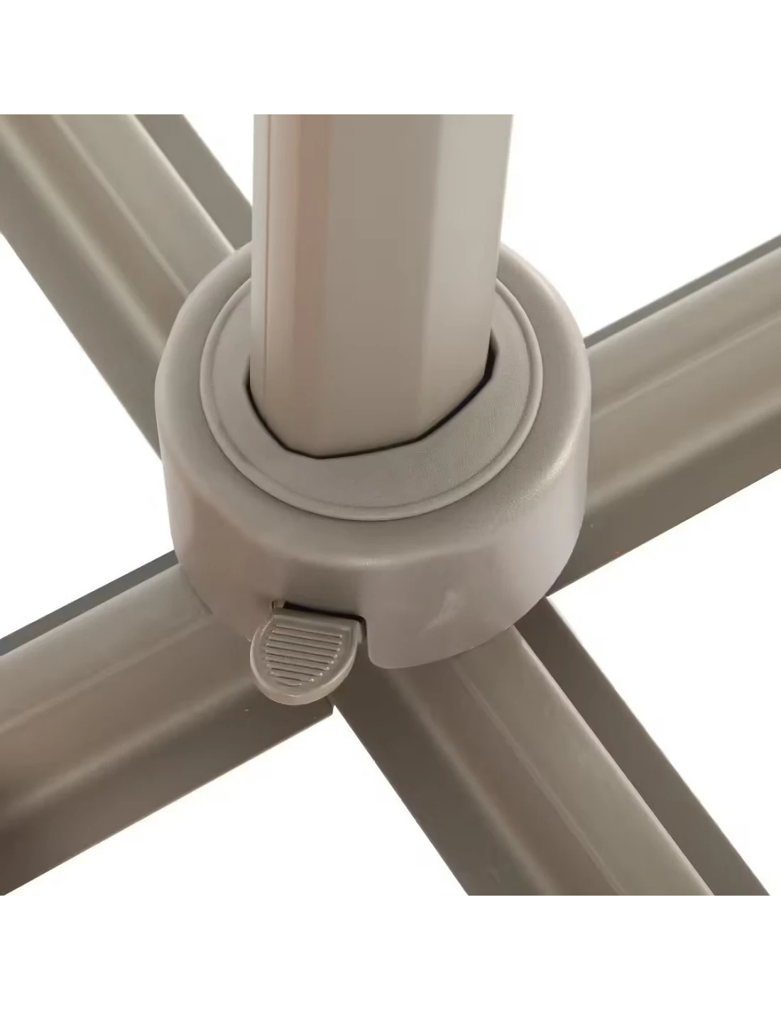 Parasol Déporté Hexagonal Éléa 3 X 4,2 M - Toile Polyester - Noisette / Tonka 4 Parasol Déporté Hexagonal Éléa 3 X 4,2 M - Toile Polyester - Noisette / Tonka – Image 2