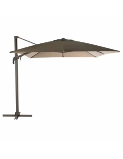 Parasol Déporté Hexagonal Éléa 3 X 4,2 M - Toile Polyester - Noisette / Tonka