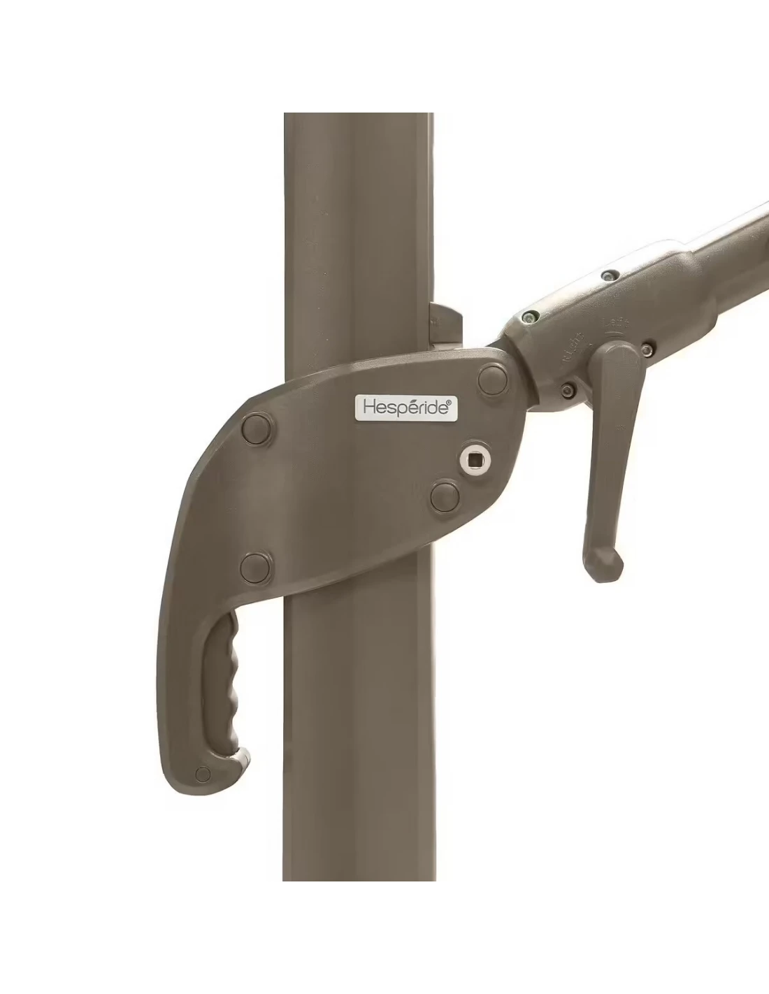 Parasol Déporté Hexagonal Éléa 3 X 4,2 M - Toile Polyester - Noisette / Tonka 6 Parasol Déporté Hexagonal Éléa 3 X 4,2 M - Toile Polyester - Noisette / Tonka – Image 4