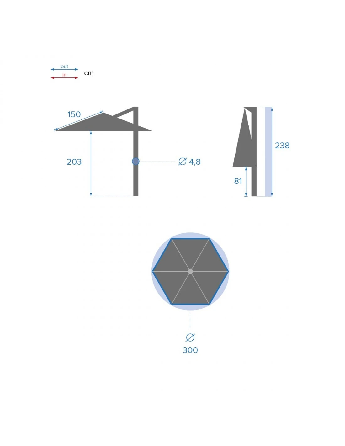 Parasol Déporté Janeiro Rond Ø3m - Aluminium Et Polyester 10 Parasol Déporté Janeiro Rond Ø3m - Aluminium Et Polyester – Image 8
