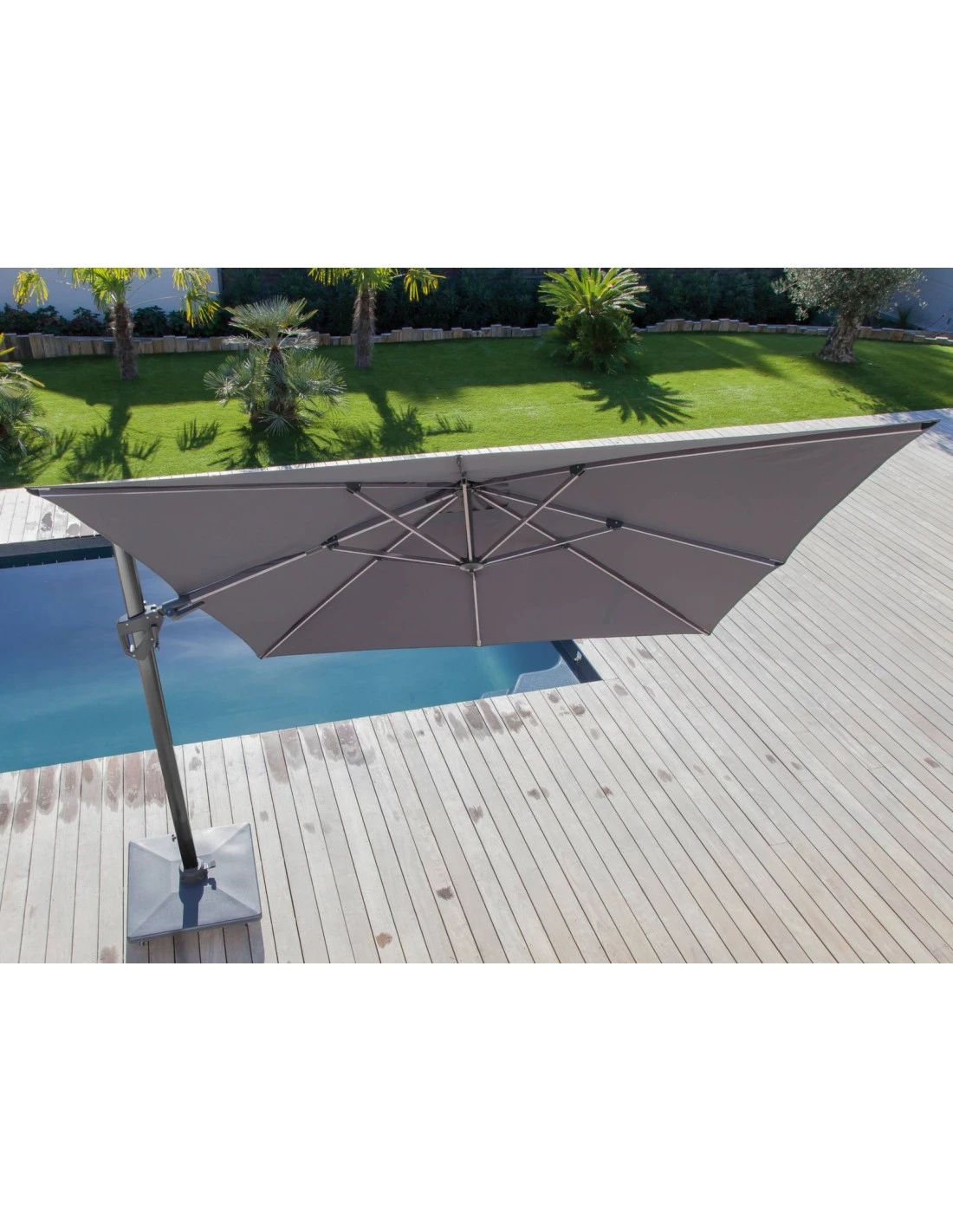 Parasol Déporté NH20 3x3 M En Aluminium Orientable, Inclinable Et Rotatif - Ecru 8 Parasol Déporté NH20 3x3 M En Aluminium Orientable, Inclinable Et Rotatif - Ecru – Image 6