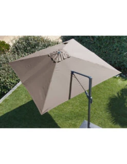 Parasol Déporté NH20 3x3 M En Aluminium Orientable, Inclinable Et Rotatif - Taupe