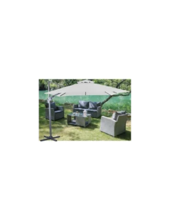 Parasol Déporté NH BIO 3x3 M - Orientable Et Inclinable - Ecru -Petit Coin Vert Magasin parasol deporte nh bio 3x3 m orientable et inclinable proloisirs 15