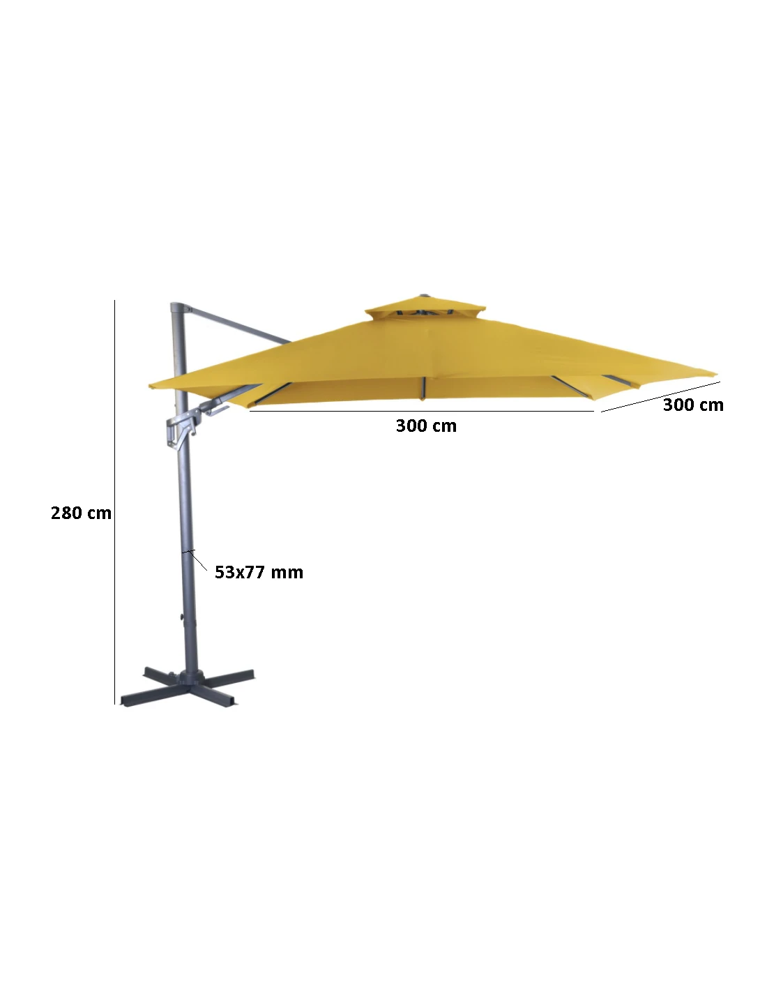 Parasol Déporté NH BIO 3x3 M - Orientable Et Inclinable - Taupe 6 Parasol Déporté NH BIO 3x3 M - Orientable Et Inclinable - Taupe – Image 4