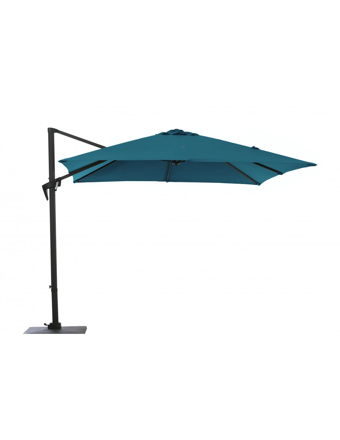 Parasol Déporté Roma 3 X 3 M - Aluminium Et Polyester - Inclinable Et Orientable - Grey / Bleu 4 Parasol Déporté Roma 3 X 3 M - Aluminium Et Polyester - Inclinable Et Orientable - Grey / Bleu – Image 2
