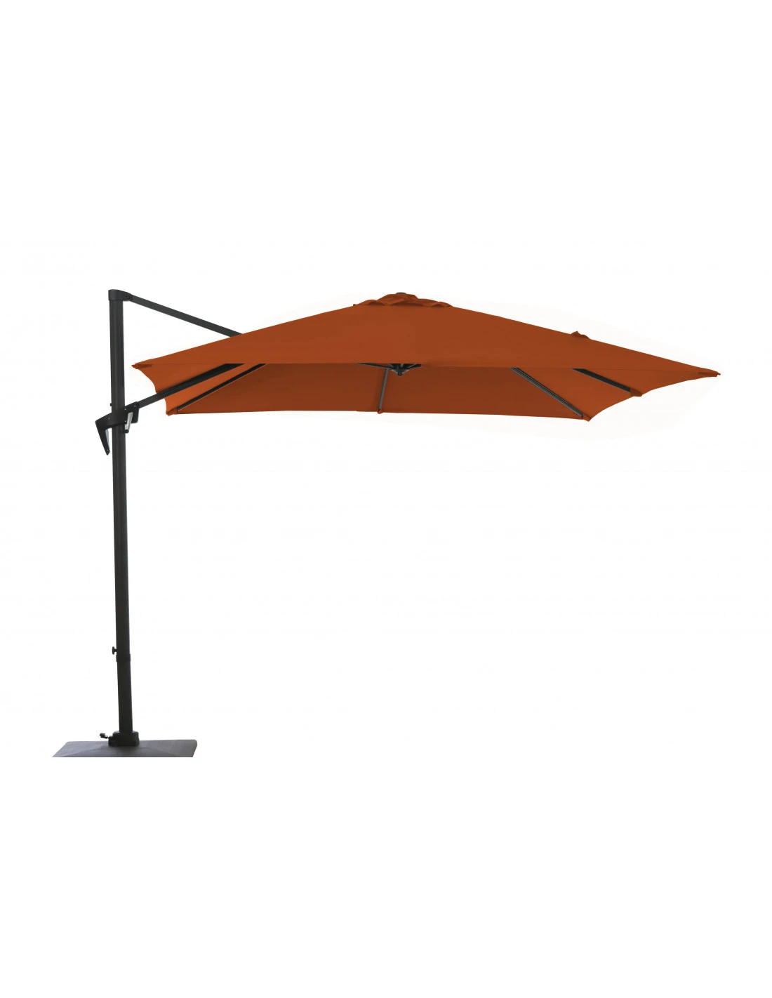 Parasol Déporté Roma 3 X 3 M - Aluminium Et Polyester - Inclinable Et Orientable - Grey / Paprika 3 Parasol Déporté Roma 3 X 3 M - Aluminium Et Polyester - Inclinable Et Orientable - Grey / Paprika
