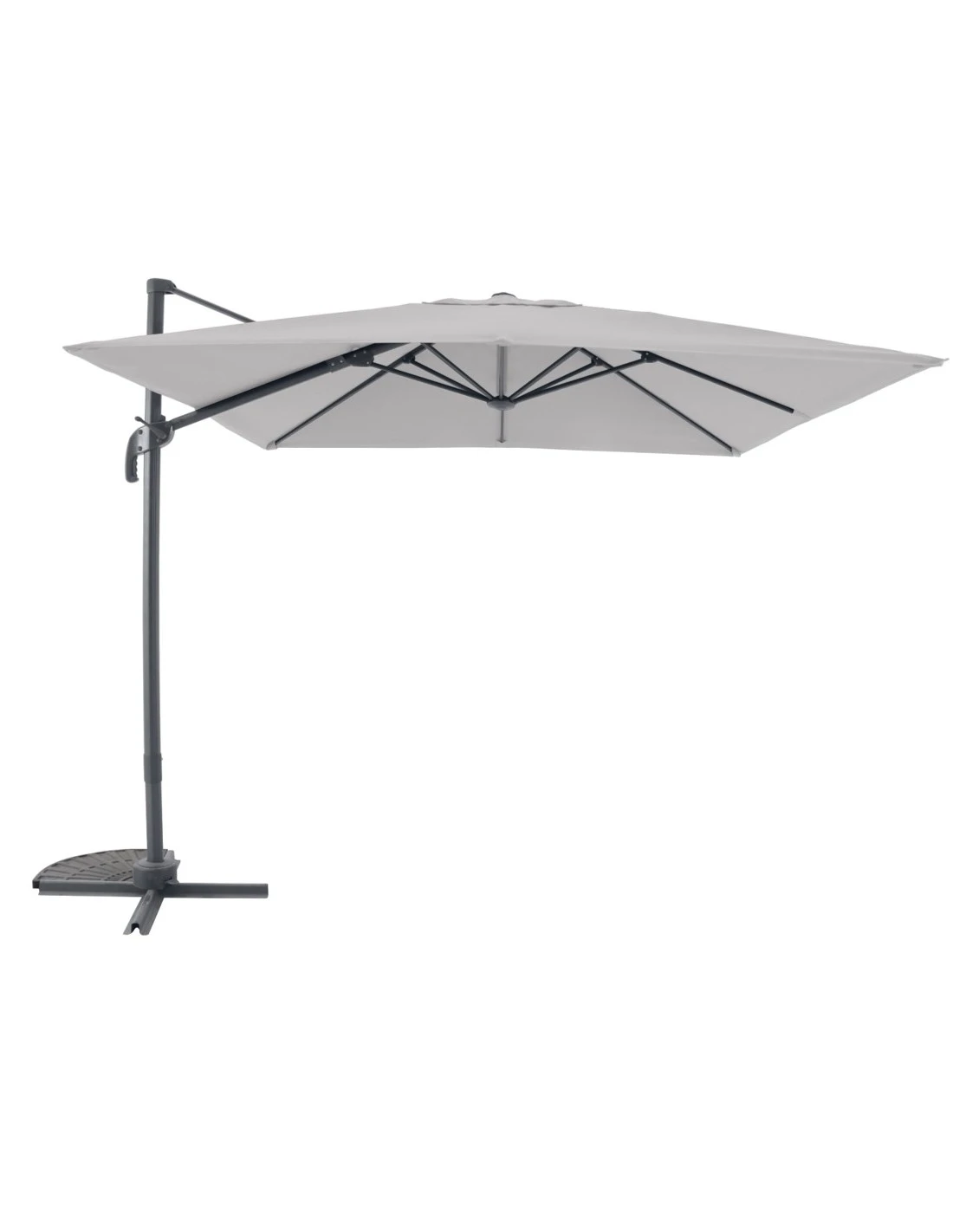 Parasol Déporté Samos En Aluminium 2.5 X 2.5 M - Gris Clair 3 Parasol Déporté Samos En Aluminium 2.5 X 2.5 M - Gris Clair