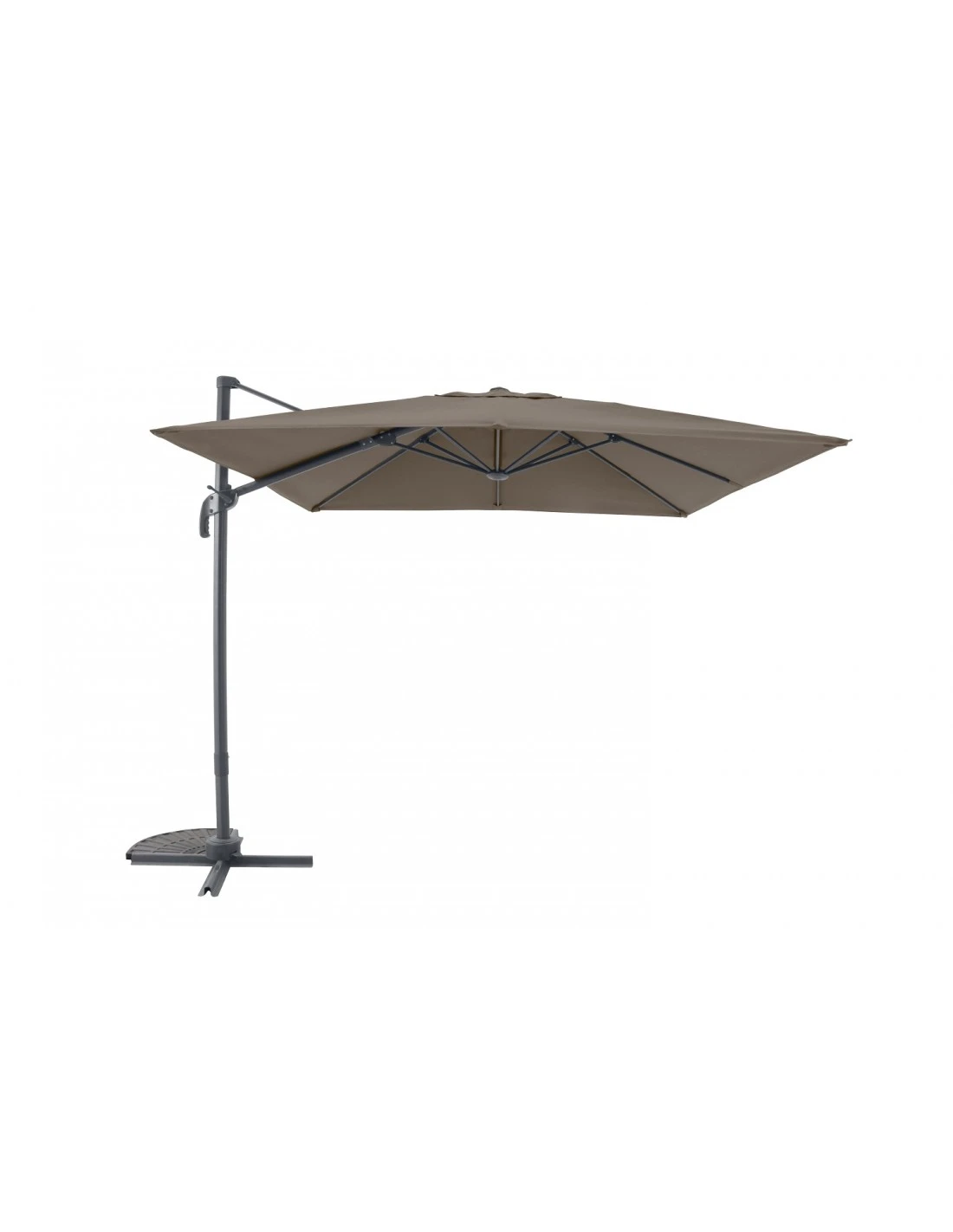 Parasol Déporté Samos En Aluminium 2.5 X 2.5 M - Taupe 3 Parasol Déporté Samos En Aluminium 2.5 X 2.5 M - Taupe