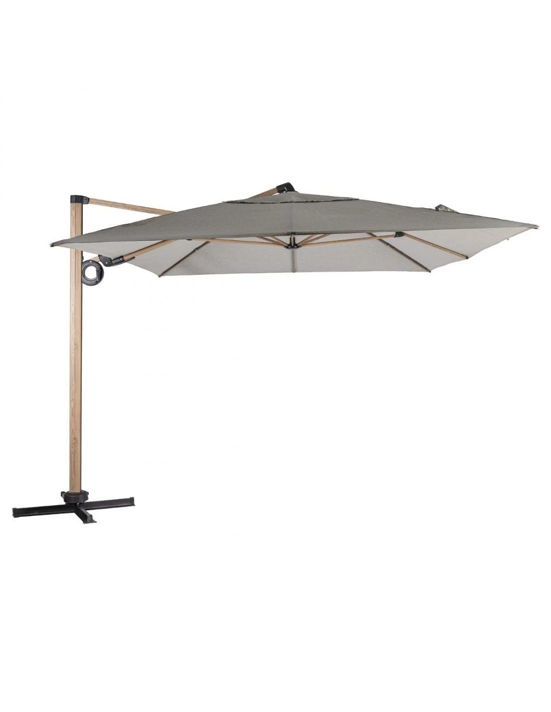 Parasol Déporté Soly 3 X 4 M Noisette - Mât Et Baleines Imprimés Effet Bois 4 Parasol Déporté Soly 3 X 4 M Noisette - Mât Et Baleines Imprimés Effet Bois – Image 2