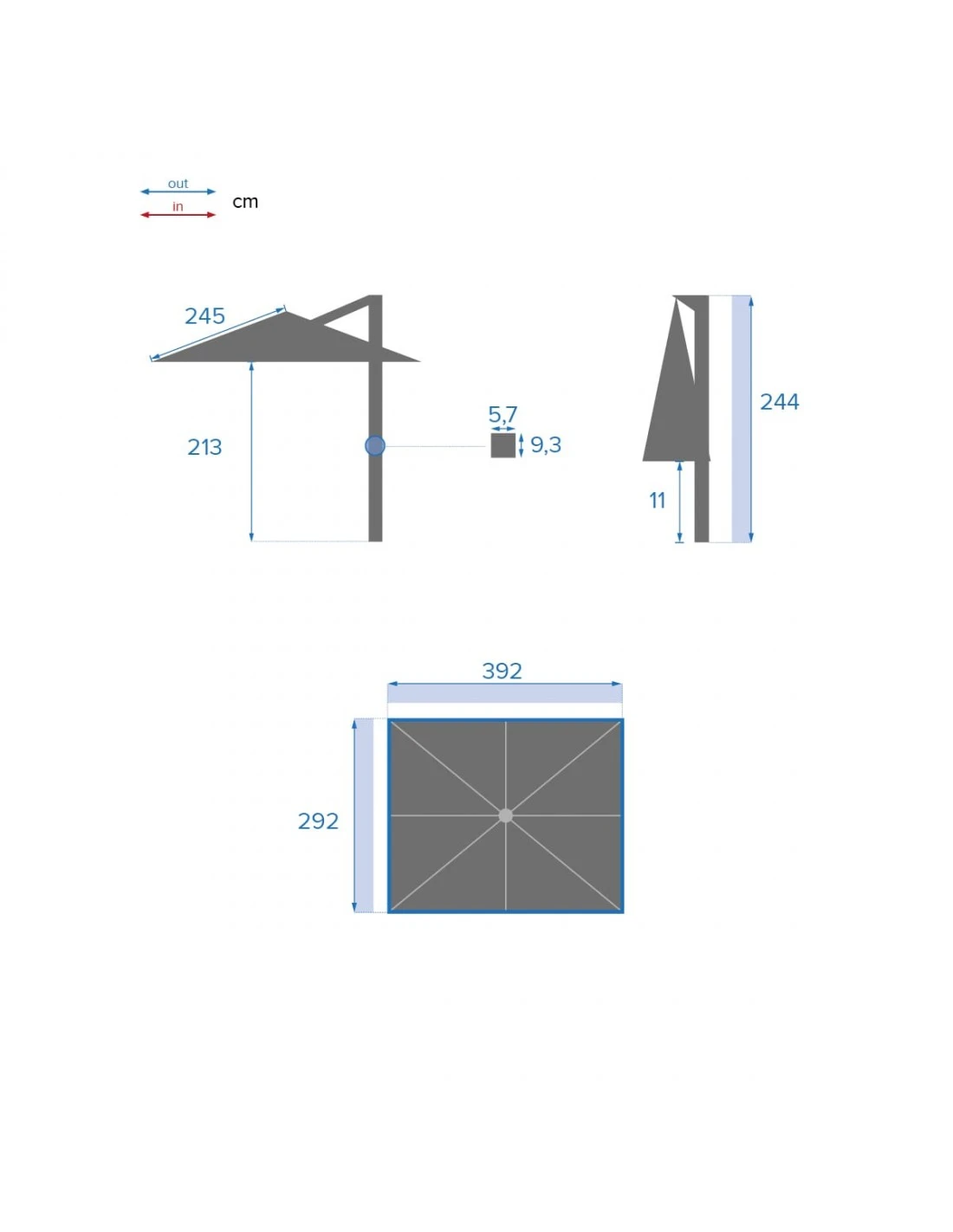 Parasol Déporté Soly 3 X 4 M Noisette - Mât Et Baleines Imprimés Effet Bois 9 Parasol Déporté Soly 3 X 4 M Noisette - Mât Et Baleines Imprimés Effet Bois – Image 7
