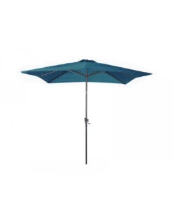 Parasol En Aluminium Droit 2.5 X 2.5 Inclinable Ă Manivelle - Bleu