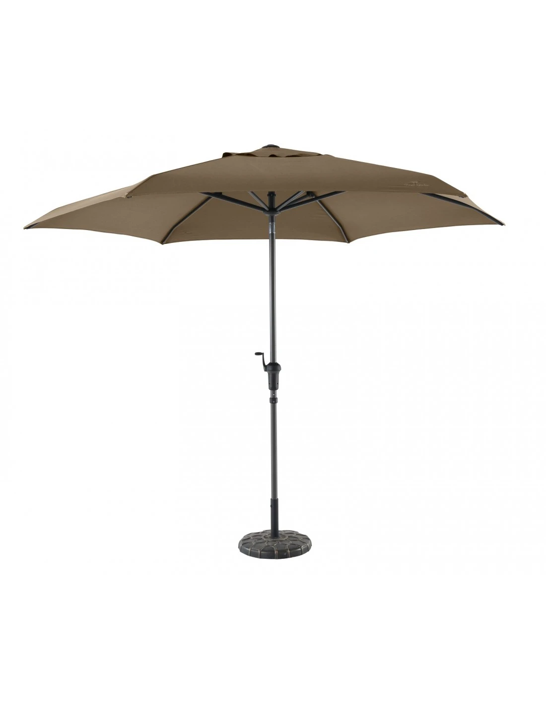 Parasol Droit à Manivelle Rond Ø 3m - Taupe 3 Parasol Droit à Manivelle Rond Ø 3m - Taupe