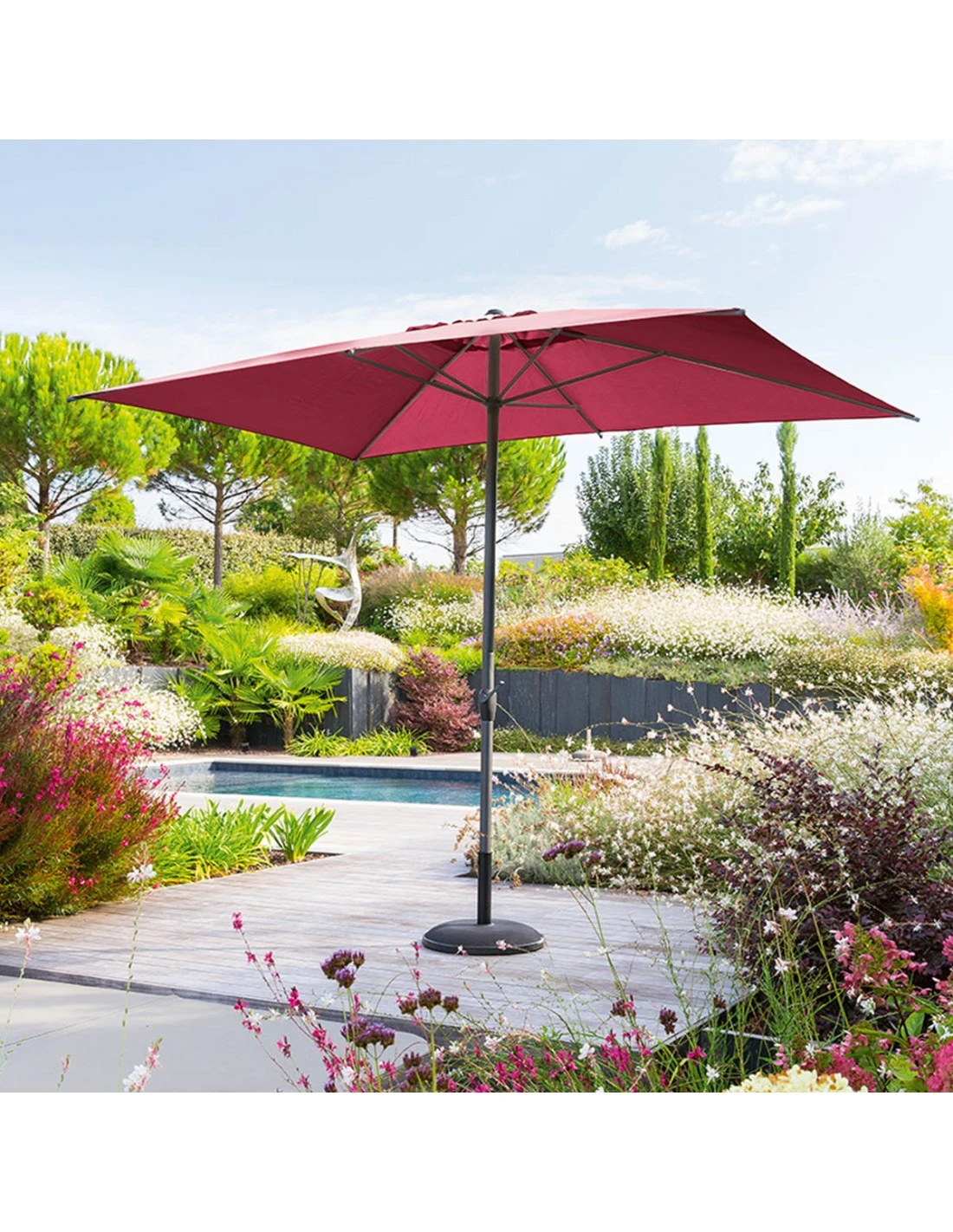 Parasol Droit Loompa Rectangulaire 2 X 3 M à Manivelle - Taupe 4 Parasol Droit Loompa Rectangulaire 2 X 3 M à Manivelle - Taupe – Image 2