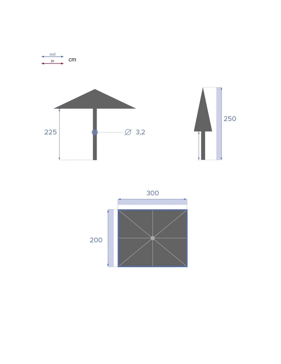 Parasol Droit Loompa Rectangulaire 2 X 3 M à Manivelle - Bleu Canard 9 Parasol Droit Loompa Rectangulaire 2 X 3 M à Manivelle - Bleu Canard – Image 7