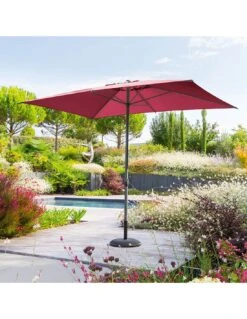 Parasol Droit Loompa Rectangulaire 2 X 3 M à Manivelle - Bordeaux -Petit Coin Vert Magasin parasol droit loompa rectangulaire 2 x 3 m a manivelle bordeaux 1
