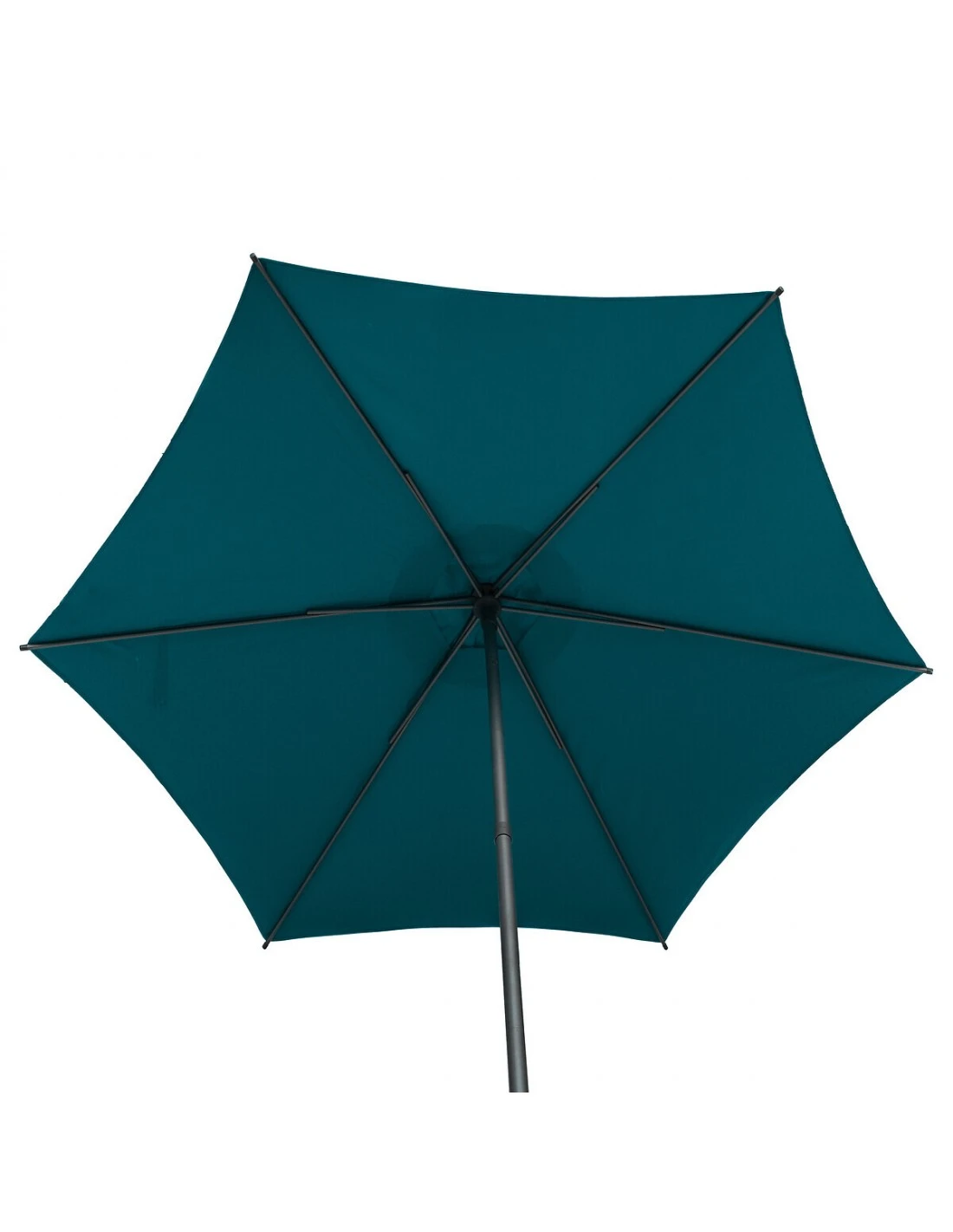 Parasol Droit Rond Soya Ø2.7m - Acier Et Polyester - Bleu Canard 7 Parasol Droit Rond Soya Ø2.7m - Acier Et Polyester - Bleu Canard – Image 5