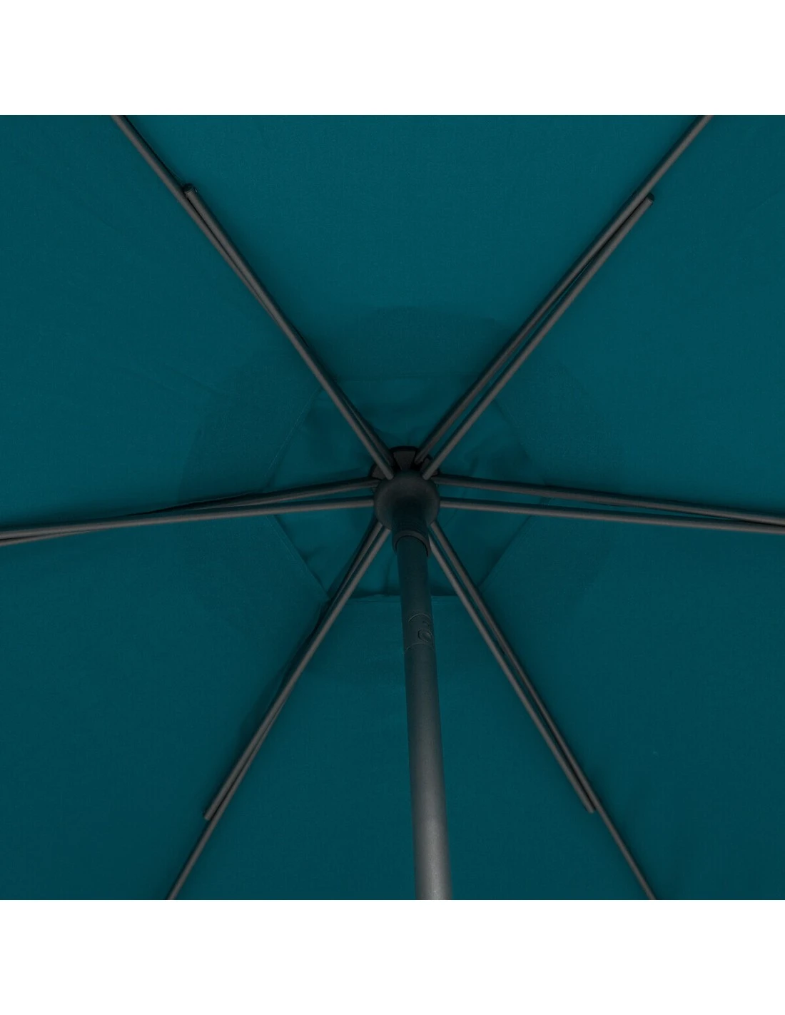Parasol Droit Rond Soya Ø2.7m - Acier Et Polyester - Bleu Canard 8 Parasol Droit Rond Soya Ø2.7m - Acier Et Polyester - Bleu Canard – Image 6