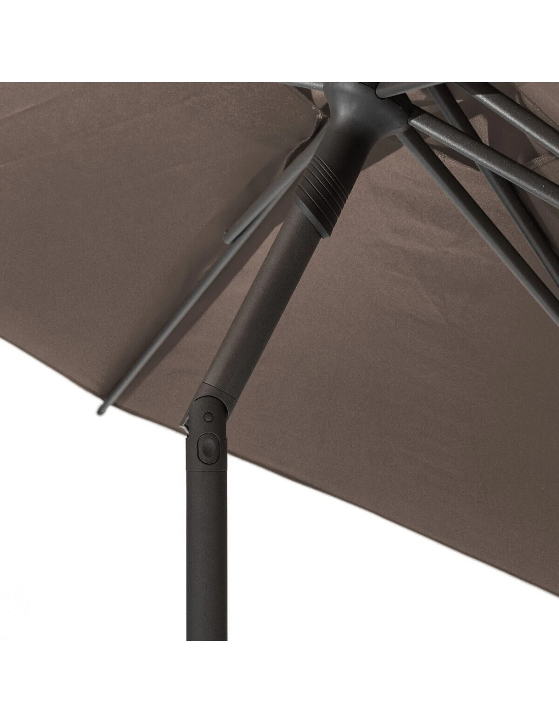 Parasol Droit Rond Soya Ø2.7m - Acier Et Polyester - Taupe 4 Parasol Droit Rond Soya Ø2.7m - Acier Et Polyester - Taupe – Image 2