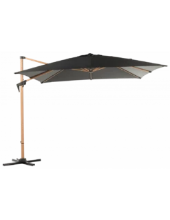 Parasol En Aluminium Roma HEAT 3x3 Gris OAK Inclinable à Manivelle