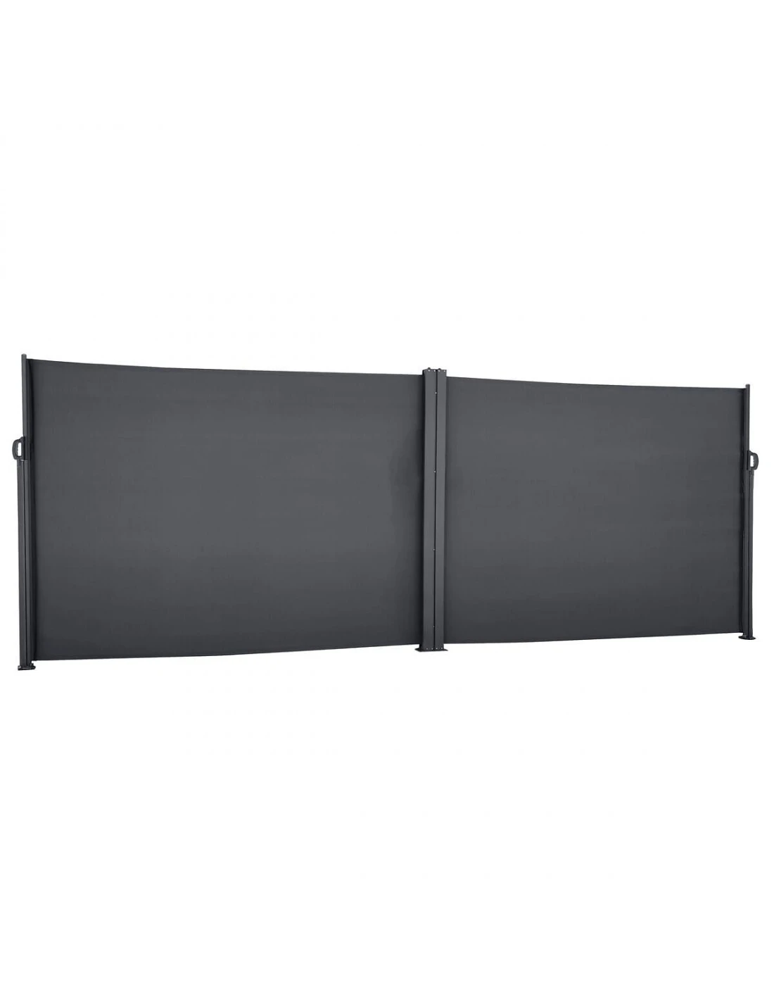 Paravent Double Antao Graphite - L.6 X H.1,80 M - Aluminium, Acier Et Toile Polyester 4 Paravent Double Antao Graphite - L.6 X H.1,80 M - Aluminium, Acier Et Toile Polyester – Image 2