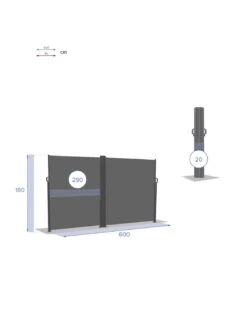 Paravent Double Antao Graphite - L.6 X H.1,80 M - Aluminium, Acier Et Toile Polyester 10 Paravent Double Antao Graphite - L.6 X H.1,80 M - Aluminium, Acier Et Toile Polyester -Petit Coin Vert Magasin paravent double antao graphite l6 x h180 m aluminium acier et toile polyester 3