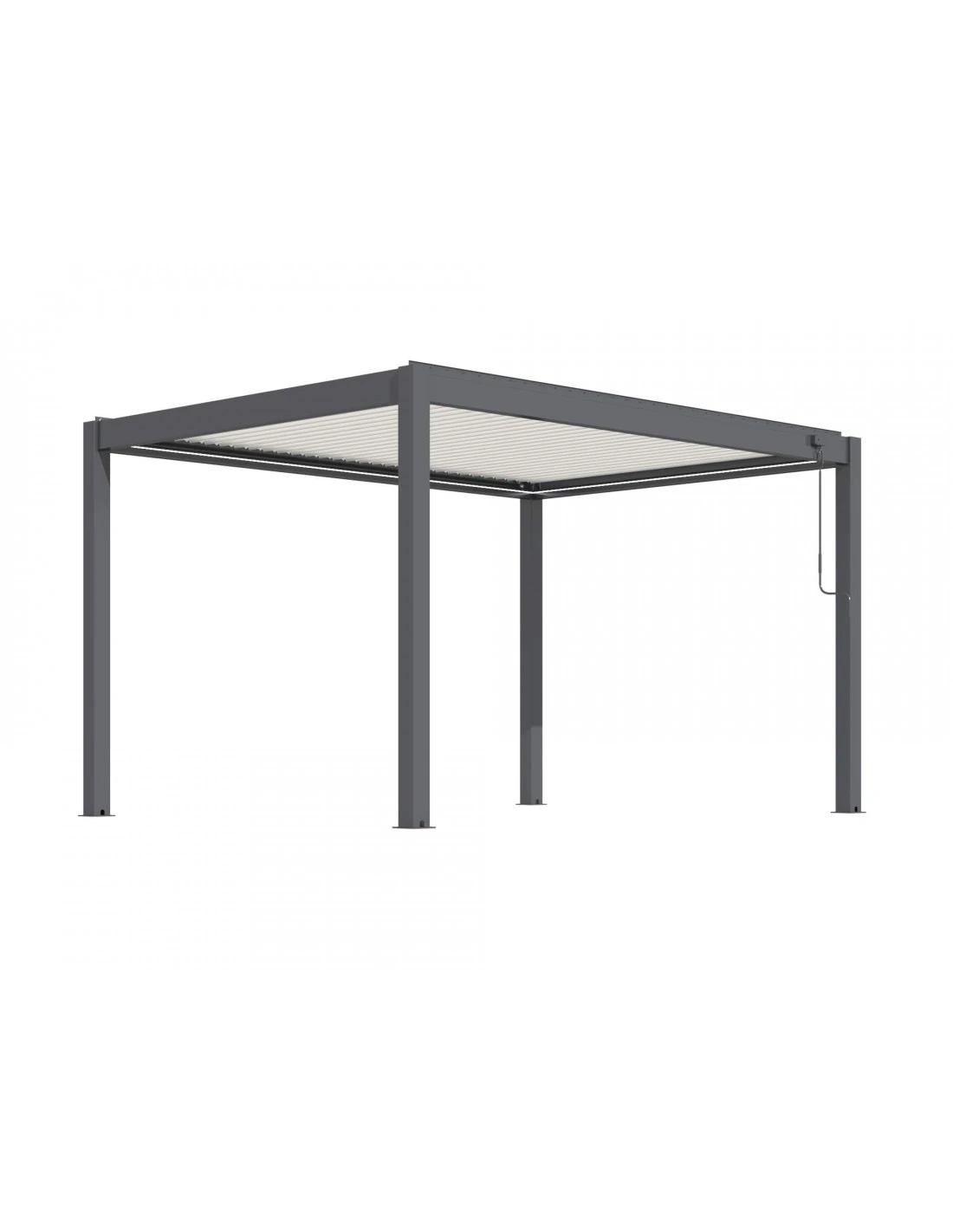 Pergola 3x4 M Bioclimatique Star LED Manuelle Grey Blanc 5 Pergola 3x4 M Bioclimatique Star LED Manuelle Grey Blanc – Image 3