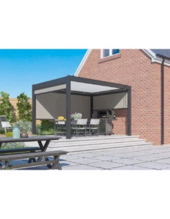 Pergola 3x4 M Bioclimatique Star LED Manuelle Grey Blanc 14 Pergola 3x4 M Bioclimatique Star LED Manuelle Grey Blanc -Petit Coin Vert Magasin pergola 3x4 m bioclimatique star led manuelle grey blanc 3