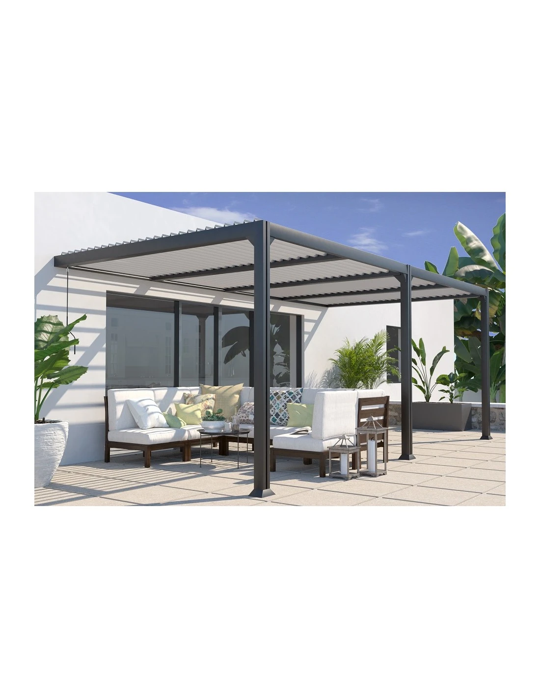Pergola Adossée Bioclimatique SEATTLE 3x6 M En Aluminium 4 Pergola Adossée Bioclimatique SEATTLE 3x6 M En Aluminium – Image 2