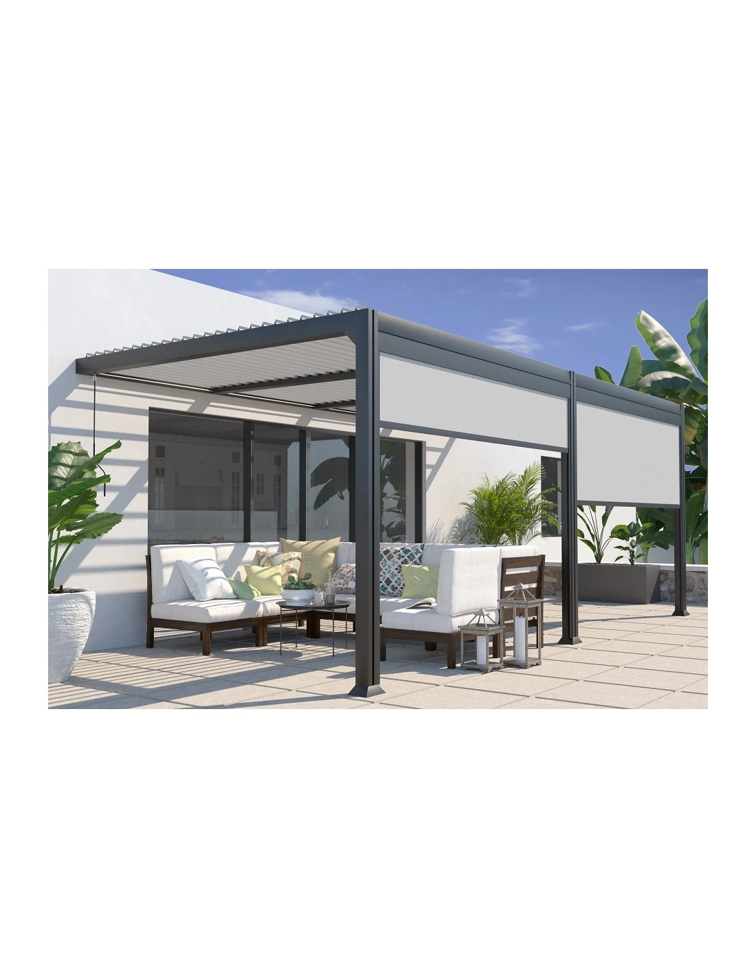 Pergola Adossée Bioclimatique SEATTLE 3x6 M En Aluminium 3 Pergola Adossée Bioclimatique SEATTLE 3x6 M En Aluminium