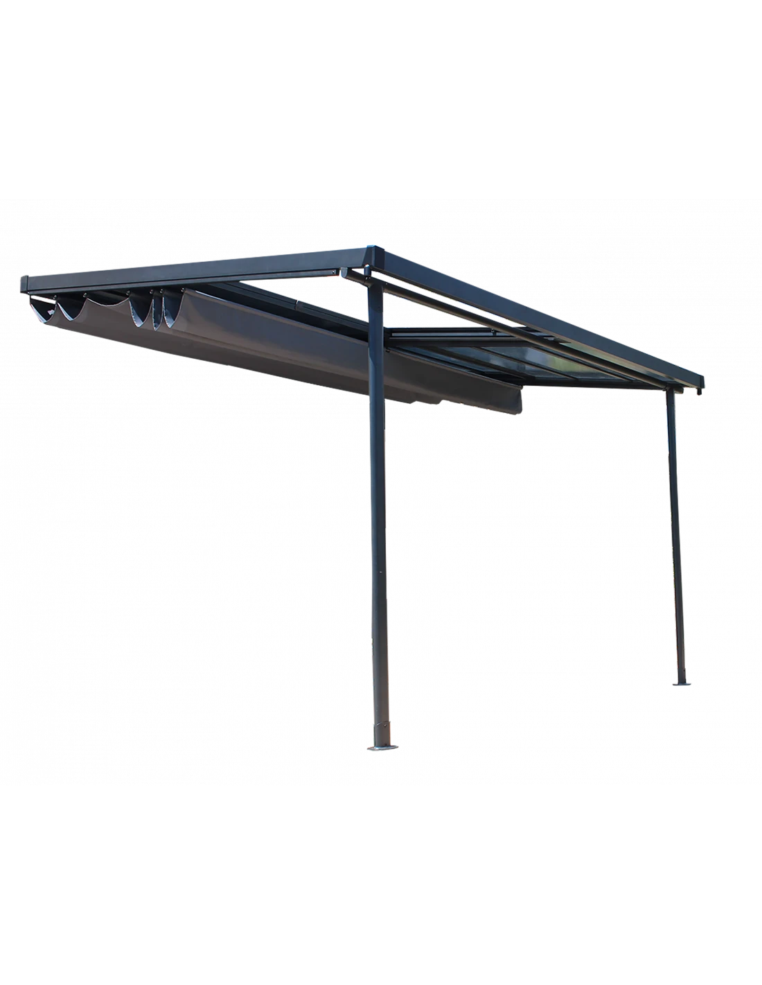 Pergola Adossée ODESSA Coloris Gris - Aluminium 3 X 3.60 M 3 Pergola Adossée ODESSA Coloris Gris - Aluminium 3 X 3.60 M