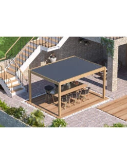 Pergola AIR 3x4 M Bioclimatique Manuelle Graphite 9 Pergola AIR 3x4 M Bioclimatique Manuelle Graphite -Petit Coin Vert Magasin pergola air 3x4 m bioclimatique manuelle graphite 2