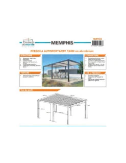 Pergola Autoportante Bioclimatique MEMPHIS 3 X 6 M 6 Pergola Autoportante Bioclimatique MEMPHIS 3 X 6 M -Petit Coin Vert Magasin pergola autoportante bioclimatique memphis 3 x 6 m 1
