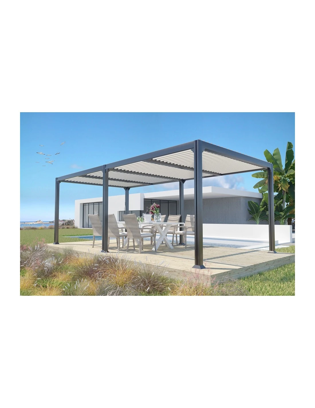 Pergola Autoportante Bioclimatique MEMPHIS 3 X 6 M 3 Pergola Autoportante Bioclimatique MEMPHIS 3 X 6 M