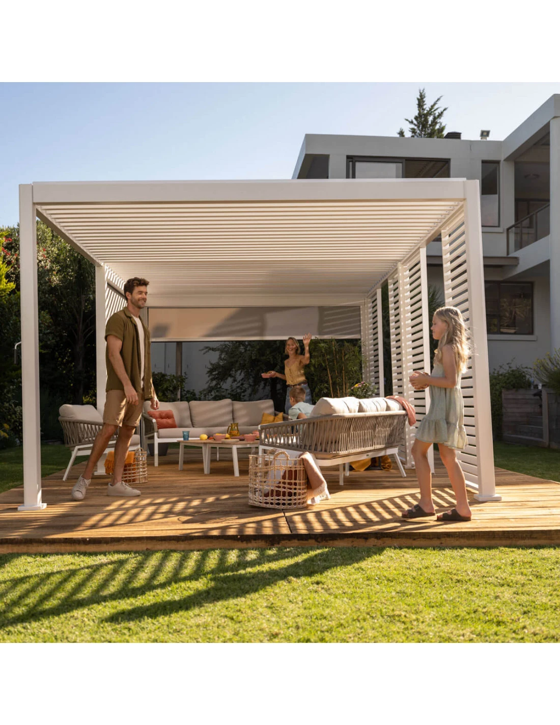 Pergola De Jardin Evora - L.3.60 X P.3.6 M - Aluminium Blanc 4 Pergola De Jardin Evora - L.3.60 X P.3.6 M - Aluminium Blanc – Image 2