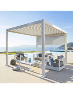 Pergola De Jardin Evora - L.3.60 X P.3.6 M - Aluminium Blanc 9 Pergola De Jardin Evora - L.3.60 X P.3.6 M - Aluminium Blanc -Petit Coin Vert Magasin pergola de jardin evora l360 x p6 m aluminium blanc 2