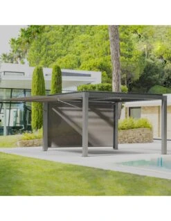 Pergola MAJAE Bioclimatique En Aluminium Anthracite 3.60 X 3.60 M 7 Pergola MAJAE Bioclimatique En Aluminium Anthracite 3.60 X 3.60 M -Petit Coin Vert Magasin pergolas majae bioclimatique en aluminium anthracite 360 x 360 m 1