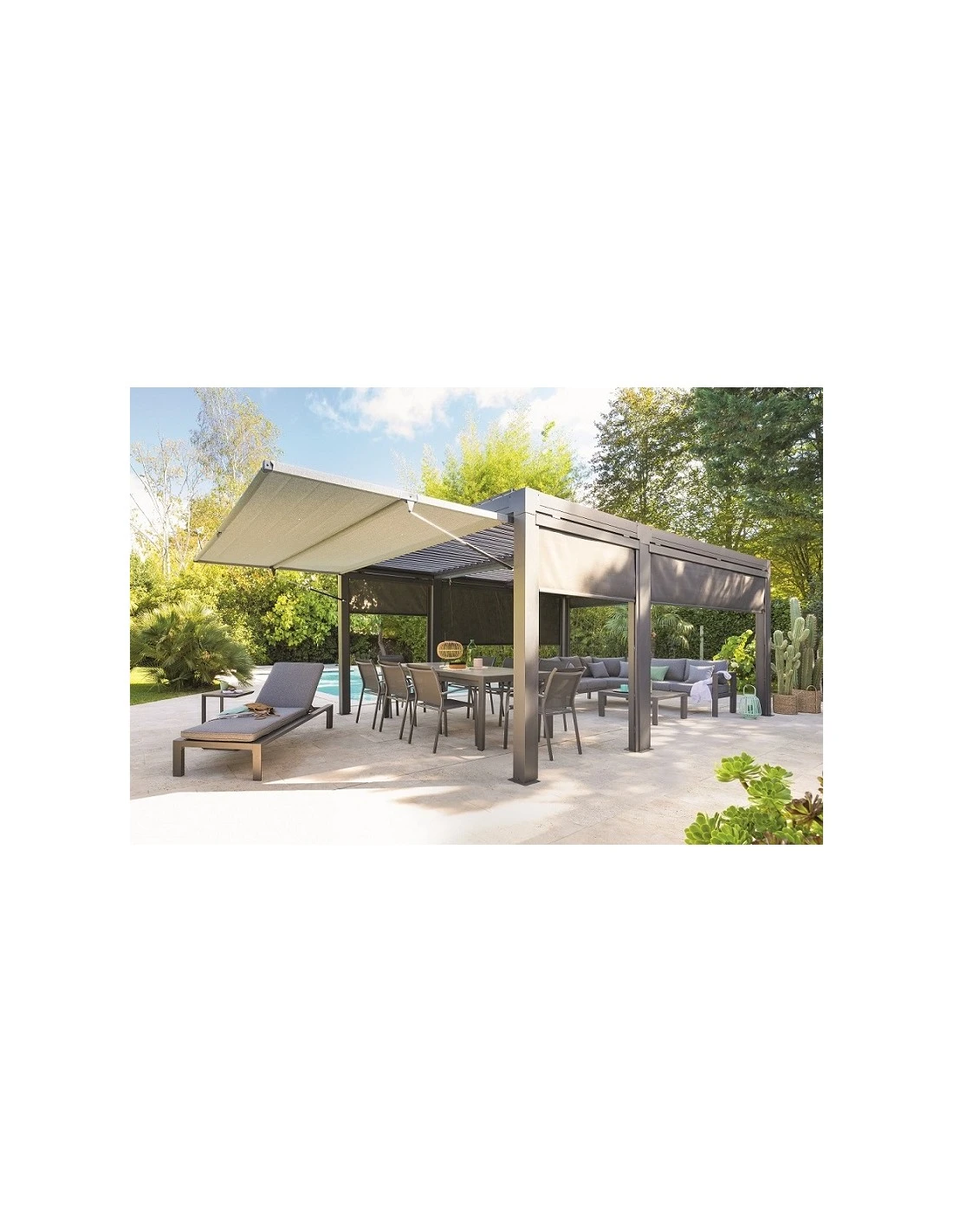 Pergola MAJAE Bioclimatique En Aluminium Anthracite 3.60 X 3.60 M 3 Pergola MAJAE Bioclimatique En Aluminium Anthracite 3.60 X 3.60 M