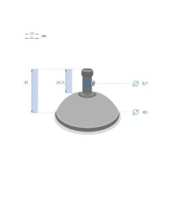 Pied De Parasol Dôme 25 Kg - Béton Et Acier Traité époxy - Gris 7 Pied De Parasol Dôme 25 Kg - Béton Et Acier Traité époxy - Gris -Petit Coin Vert Magasin pied de parasol dome 25 kg beton et acier traite epoxy gris 2