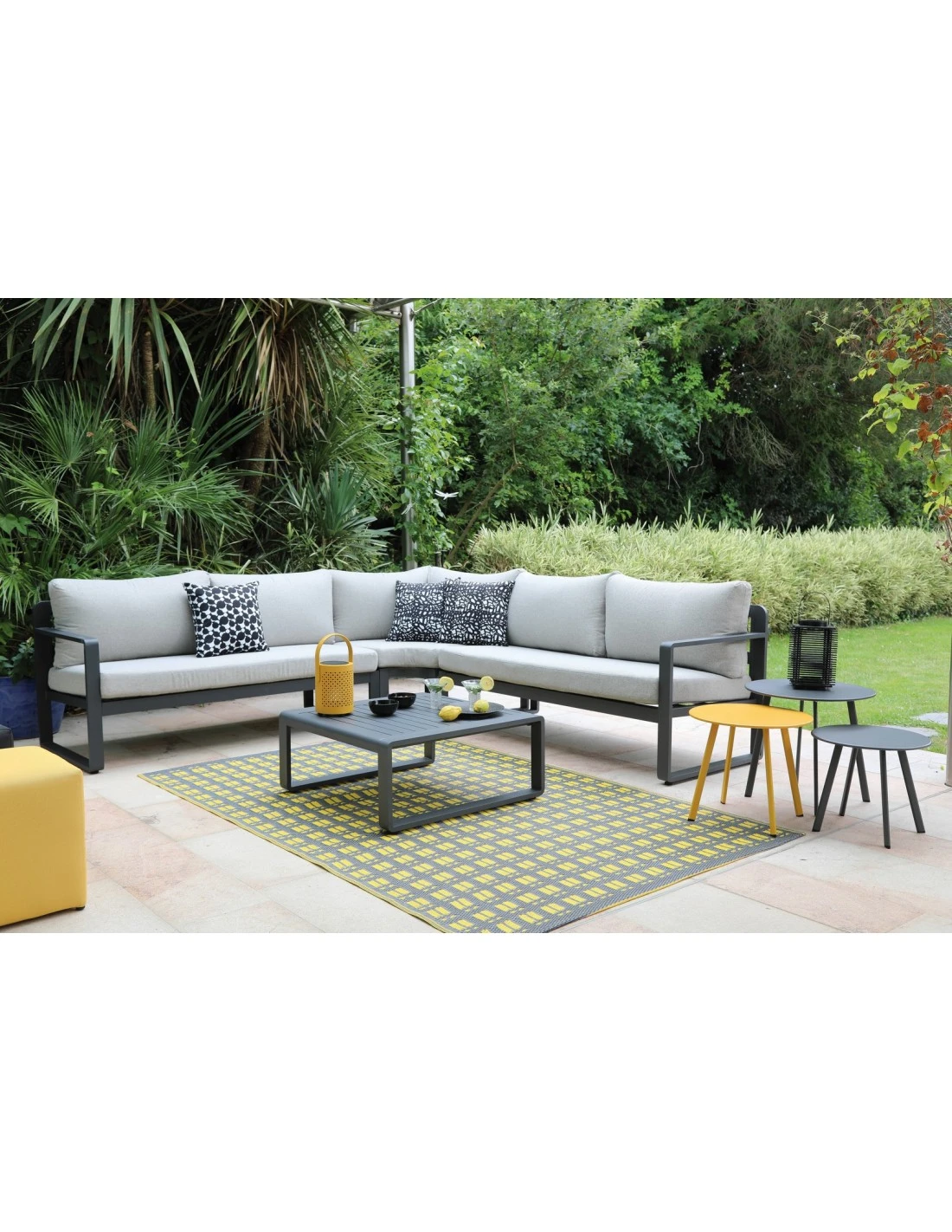 Salon D'angle De Jardin Mojito - Aluminium Graphite 4 Salon D'angle De Jardin Mojito - Aluminium Graphite – Image 2